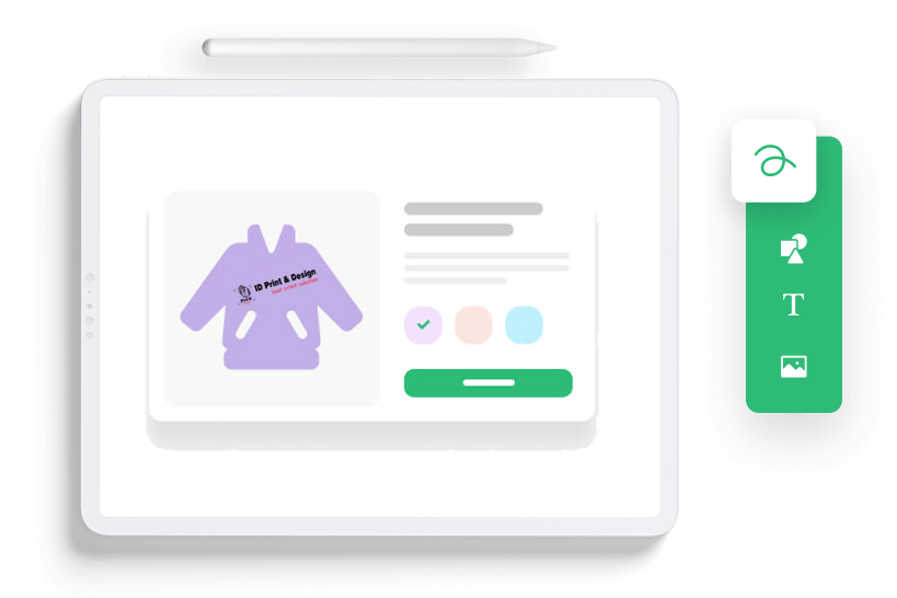 Personnalisez votre design avec des graphiques, du texte ou vos propres images téléchargées.